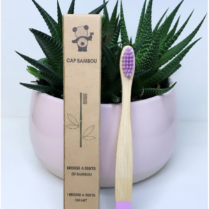 Brosse à dents en Bambou enfant violette